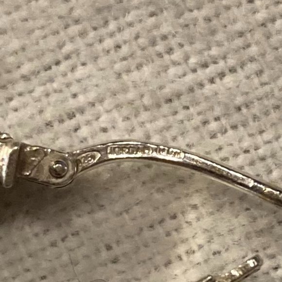 Cubic Zirconia and Silver 925 Hoop Earrings (Jordan Mom) - Picture 3 of 3